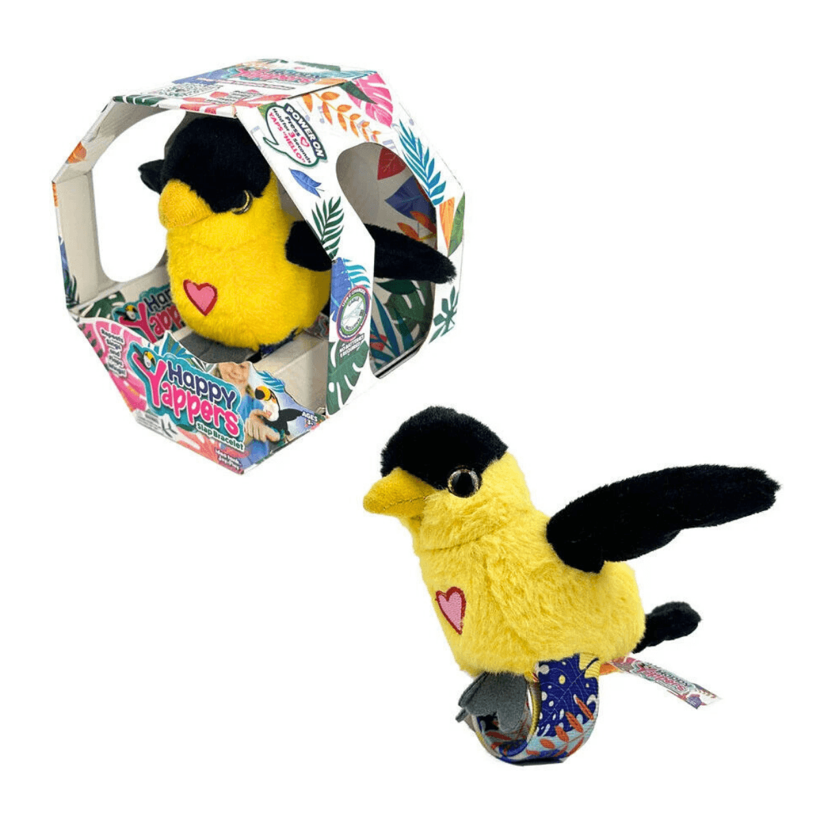 PÁJAROS INTERACTIVO CON MUÑEQUERA REPITEN ALETEAN Y CANTAN - HAPPY YAPPERS ORIOLE - 4