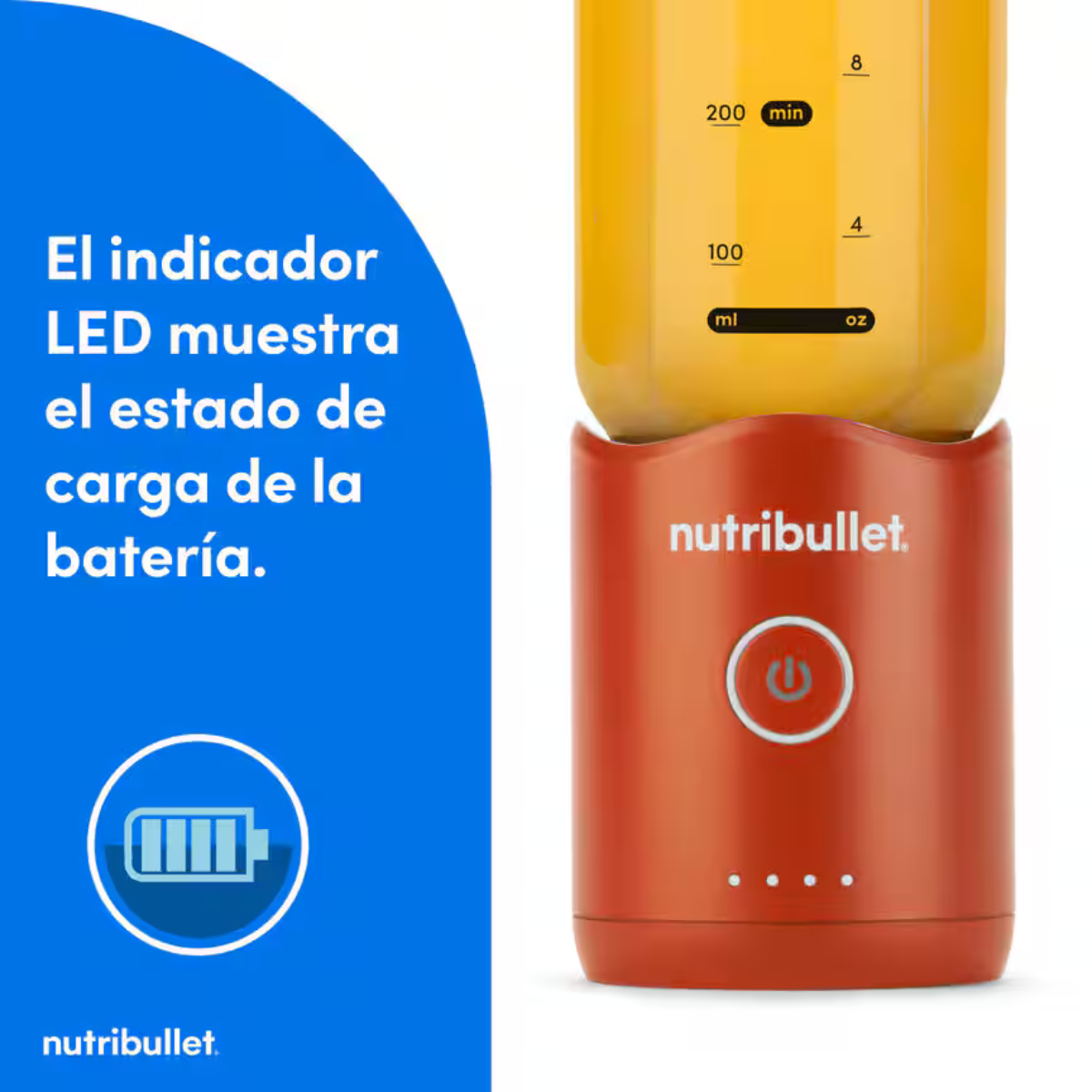 EXTRACTOR DE NUTRIENTES PORTÁTIL NUTRIBULLET FLEX 650 ML NARANJA - 3