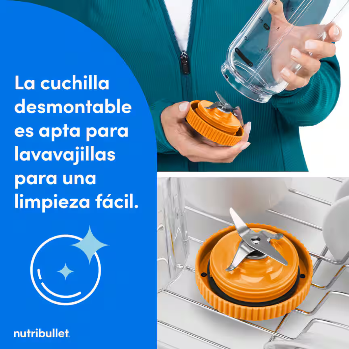 EXTRACTOR DE NUTRIENTES PORTÁTIL NUTRIBULLET FLEX 650 ML NARANJA - 4