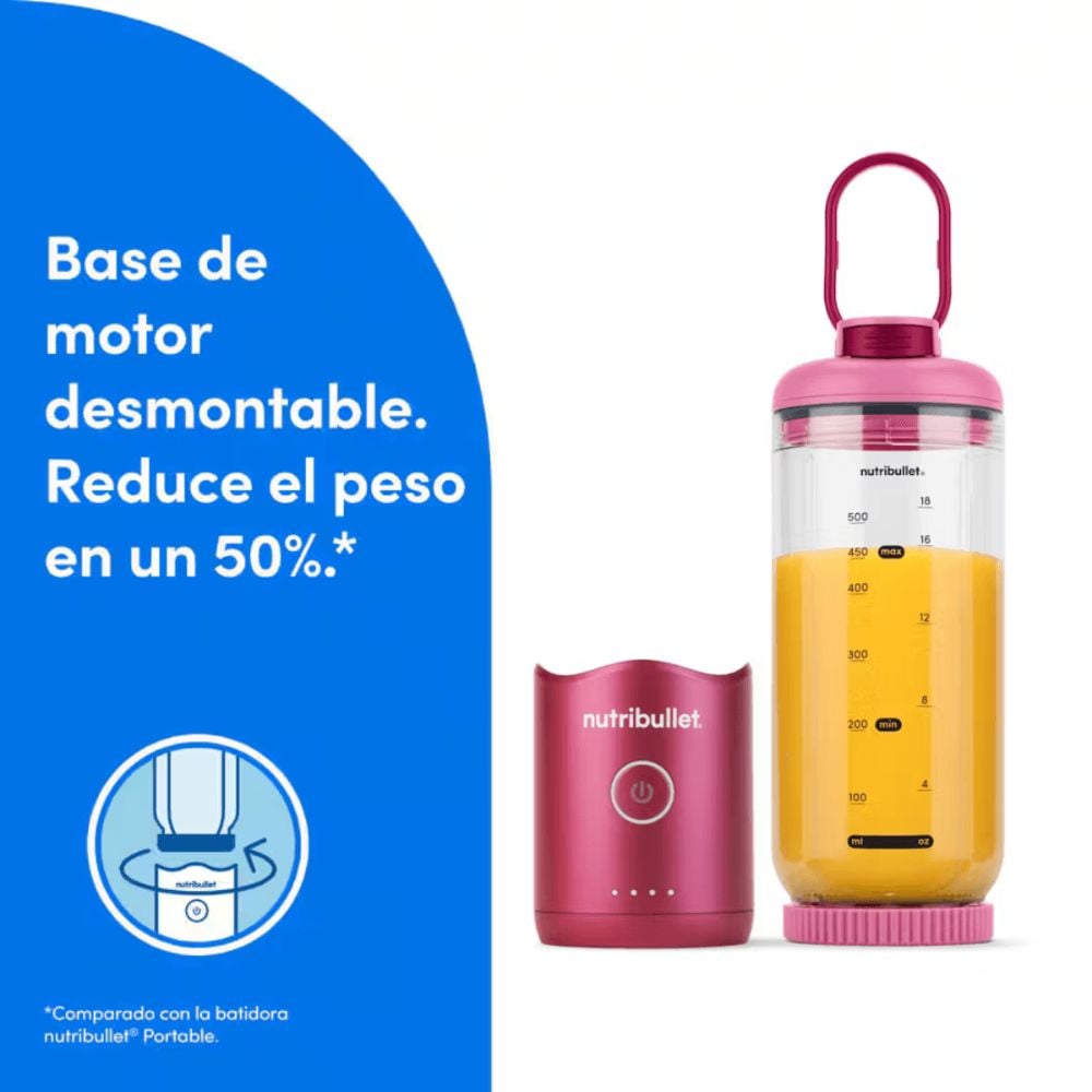 EXTRACTOR DE NUTRIENTES PORTÁTIL NUTRIBULLET FLEX 650 ML FUCSIA - 2