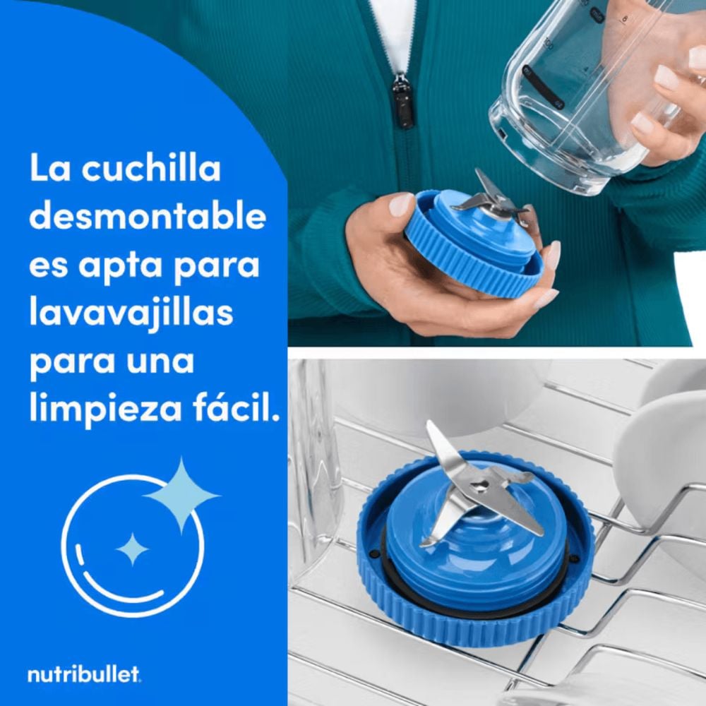EXTACTOR DE NUTRIENTES PORTÁTIL NUTRIBULLET FLEX 650 ML AZUL - 4