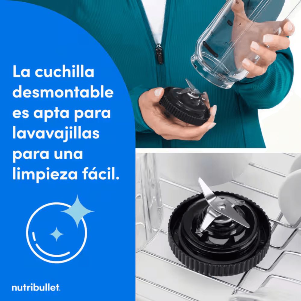 EXTRACTOR DE NUTRIENTES PORTÁTIL NUTRIBULLET FLEX 650 ML NEGRO - 4