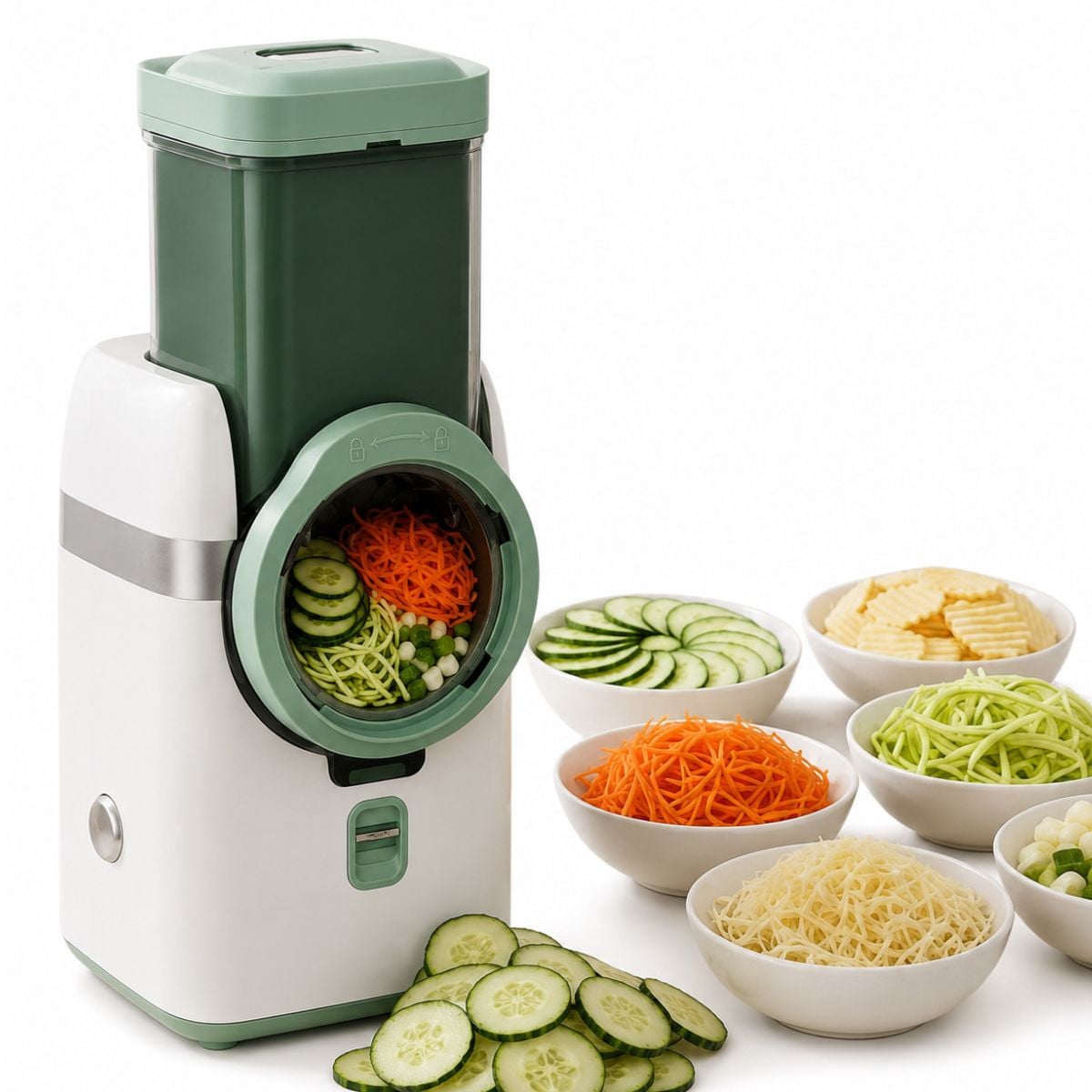 CORTADORA DE ALIMENTOS I CHEF ELÉCTRICO 6 EN 1 VERDE - 1