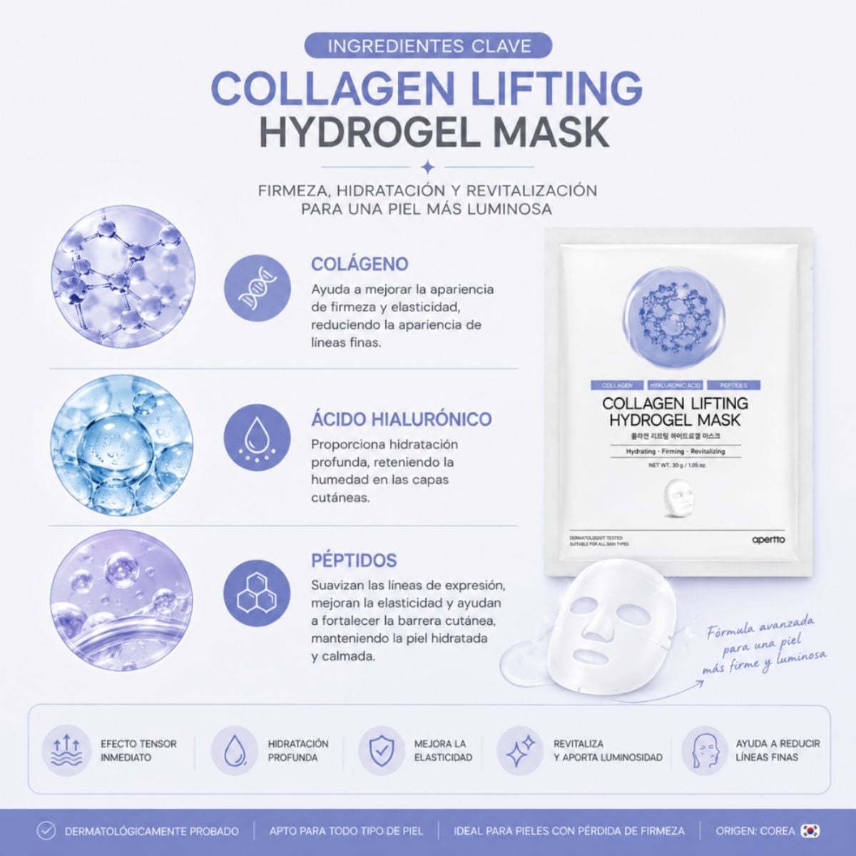 MASCARILLA DE COLÁGENO OOTD LIFTING HYDROGEL 30GR - 2