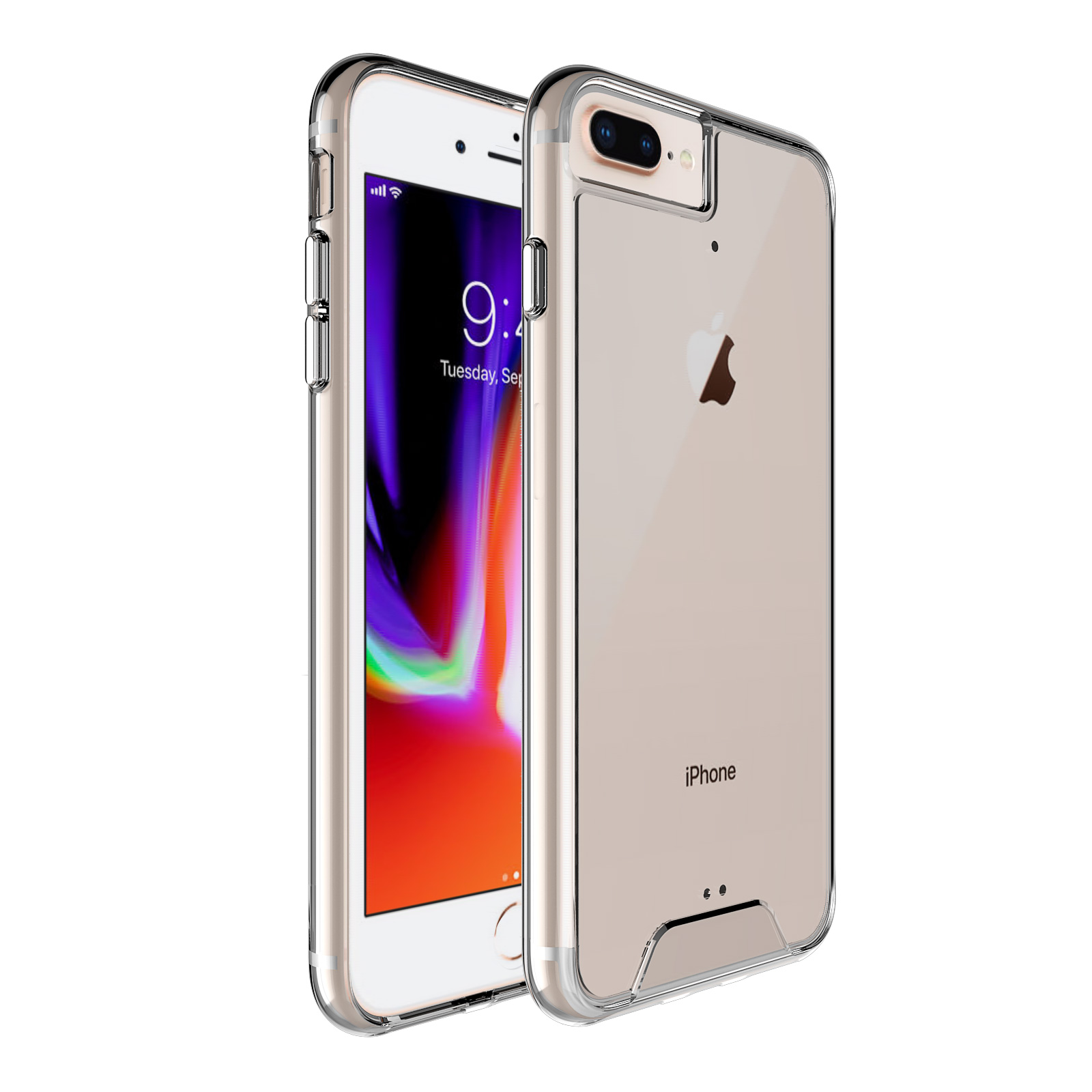 GANAN Cover Trasparente Antiurto Per IPhone 7 Plus E IPhone 8 Plus, Protezione Per Fotocamera E Schermo, Pulsanti Precise