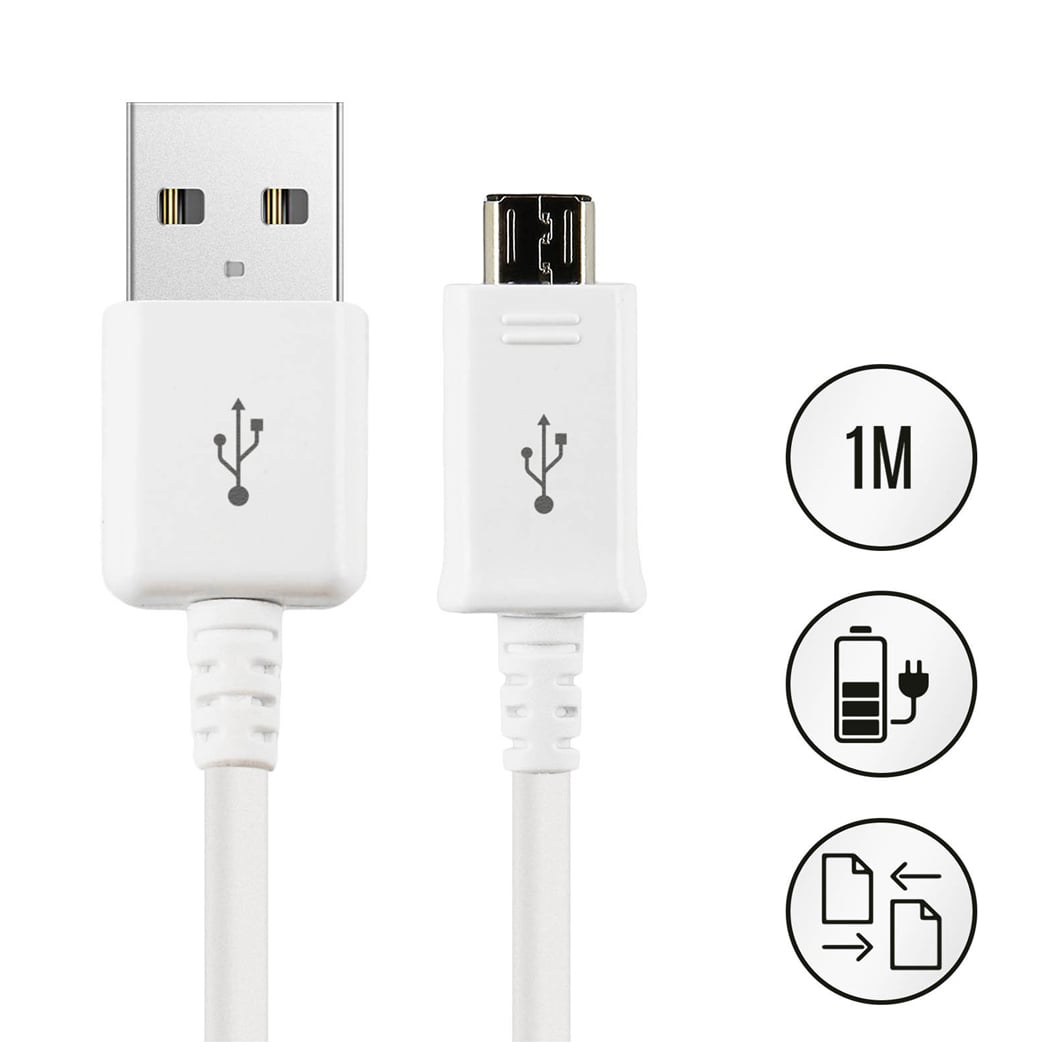 CABLE SAMSUNG 1 METRO MICRO USB-V8 BLANCO - 2