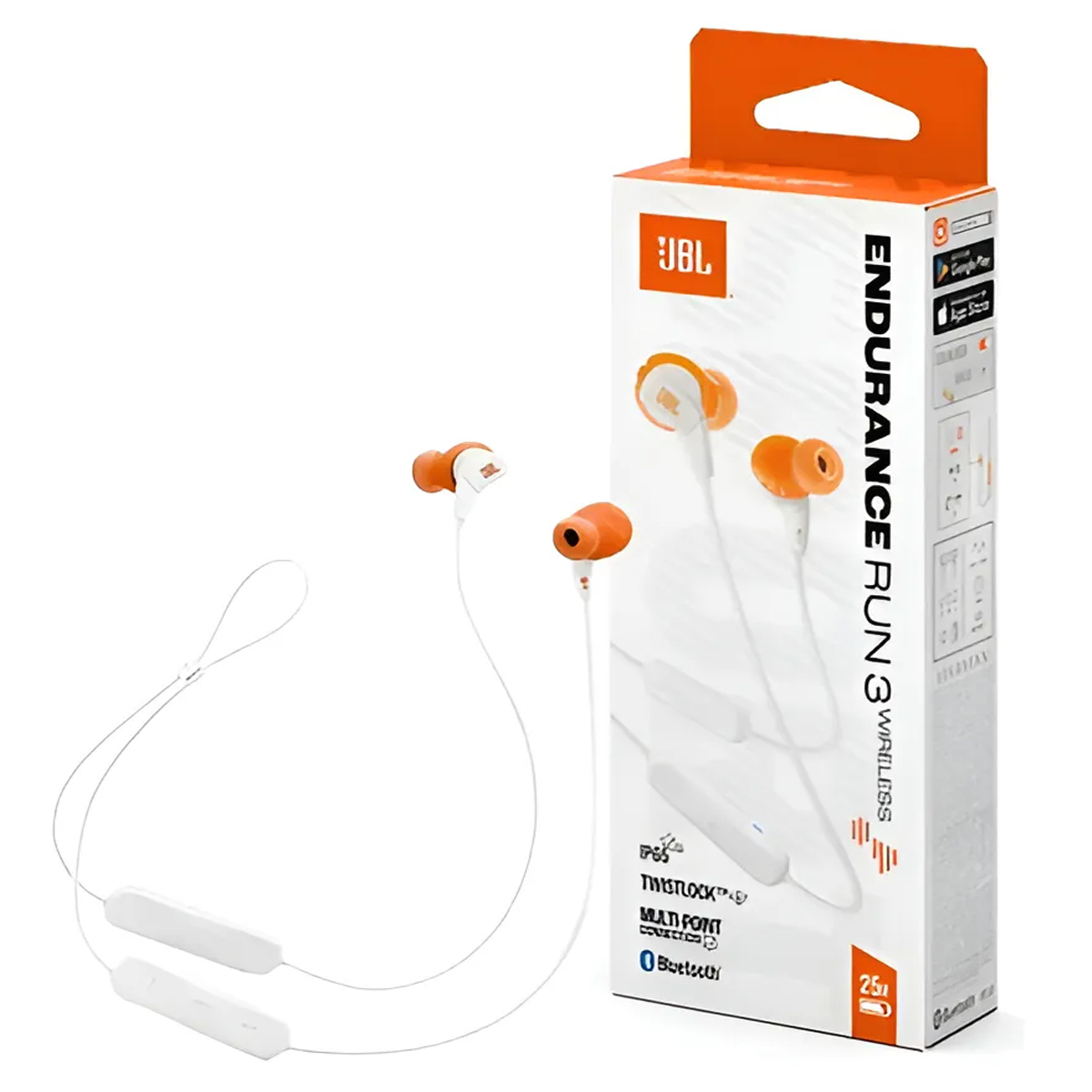 AUDIFONOS INALÁMBRICOS JBL ENDURANCE RUN 3 BLANCO - 1