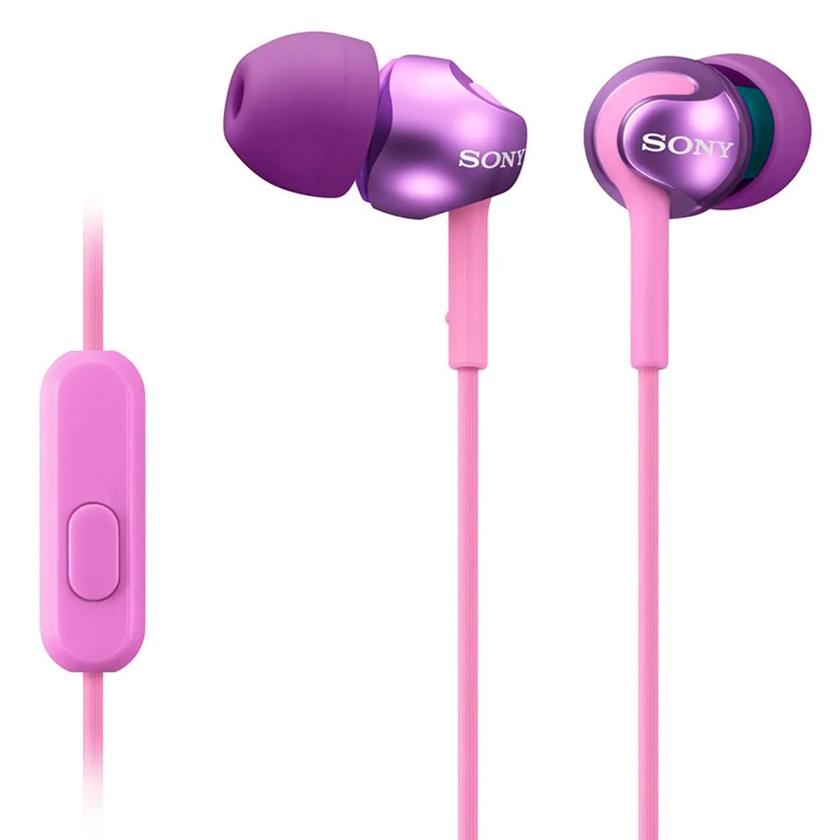 AUDIFONOS SONY MDR-EX110AP CON MICRÓFONO SERIES PREMIUM - MORADO - 1