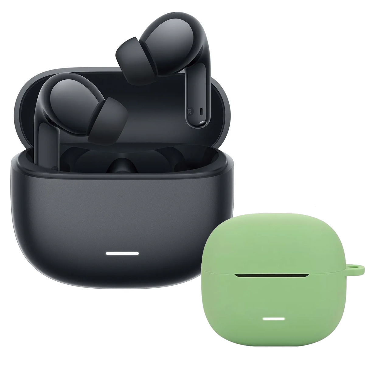 AUDIFONOS REDMI BUDS 8 LITE NEGRO + CASE PROTECTOR VERDE - 1