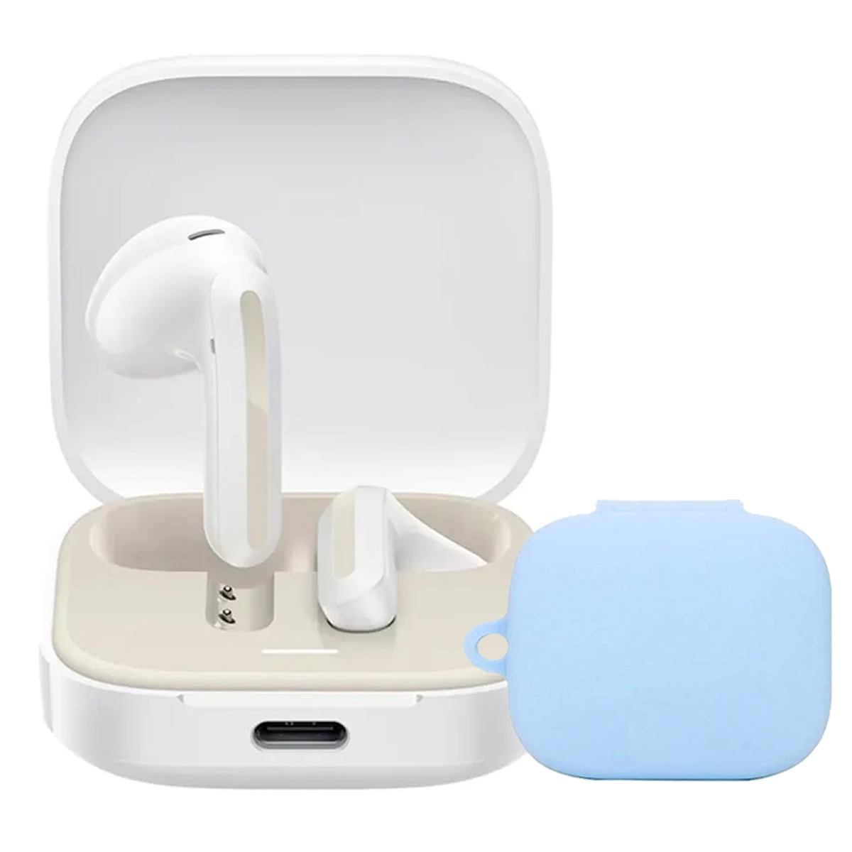 AUDIFONOS REDMI BUDS 6 ACTIVE BLANCO + CASE PROTECTOR CELESTE - 1