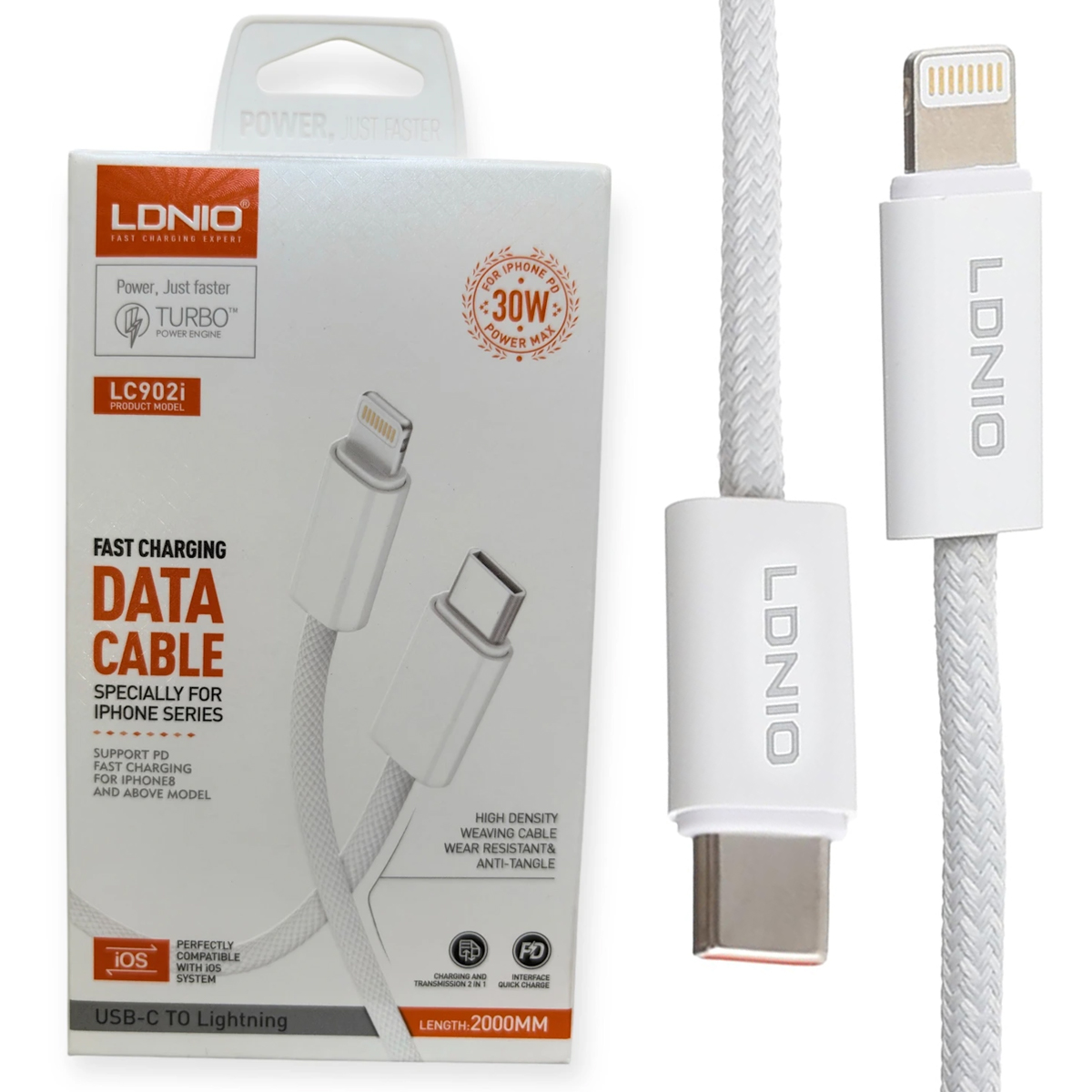 CABLE LDNIO LC902I TIPO-C A LIGHTNING DE 30W 2 METROS - 1