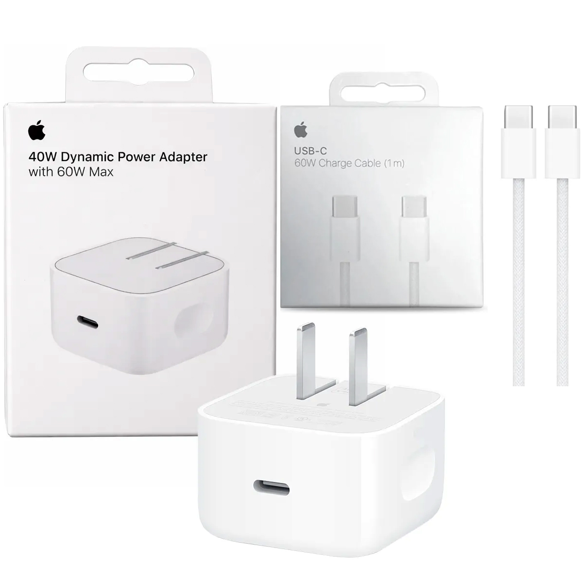 CARGADOR APPLE 40W DYNAMIC POWER + CABLE 60W CARGA ULTRA RÁPIDA - 1