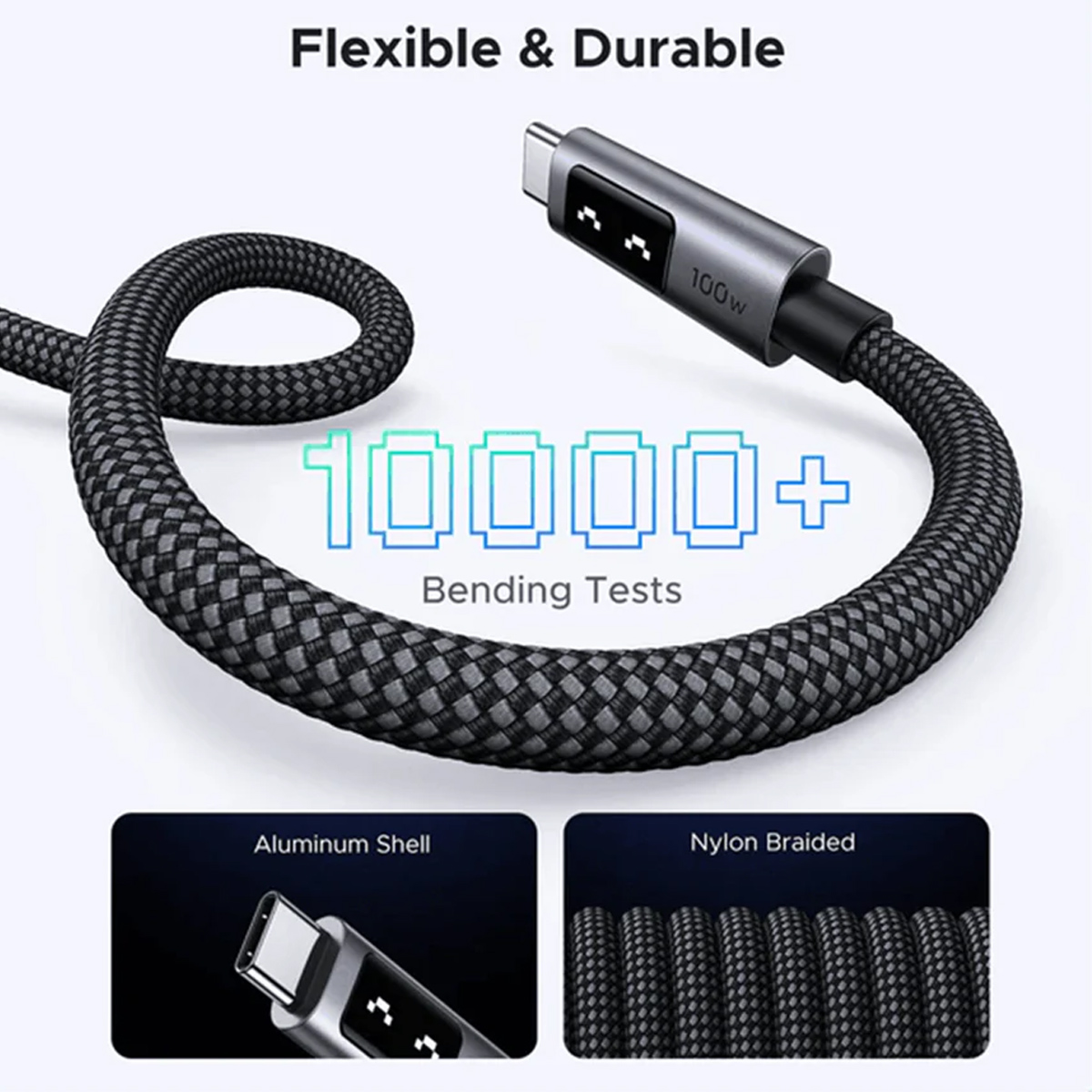 CABLE UGREEN USB-C A USB-C PD 100W 2M PARA IPHONE SAMSUNG - 3