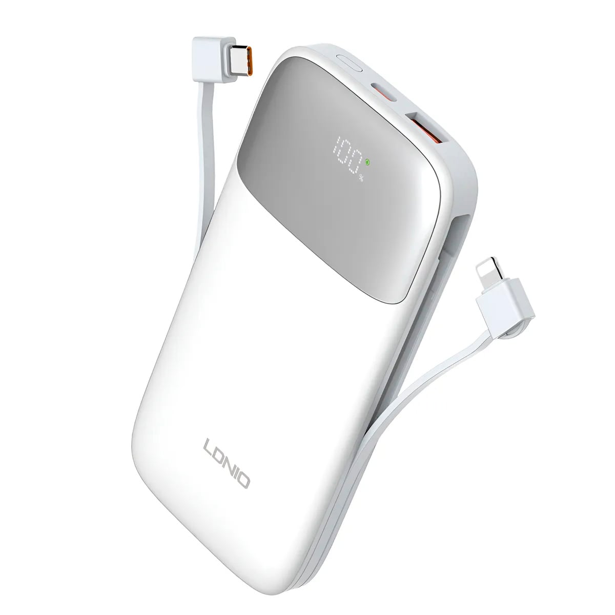 POWER BANK BATERIA EXTERNA LDNIO PQ19 DIGITAL DE 10000MAH BLANCO - 1