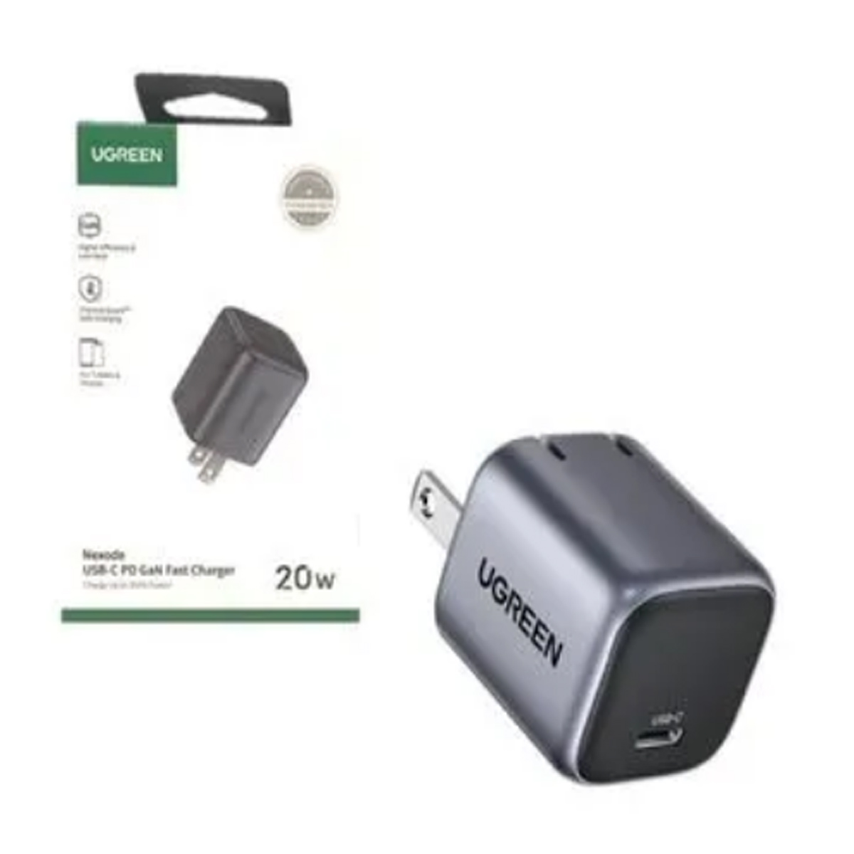 CARGADOR USB C GAN NEXODE 20W UGREEN CD318 GRIS - 3