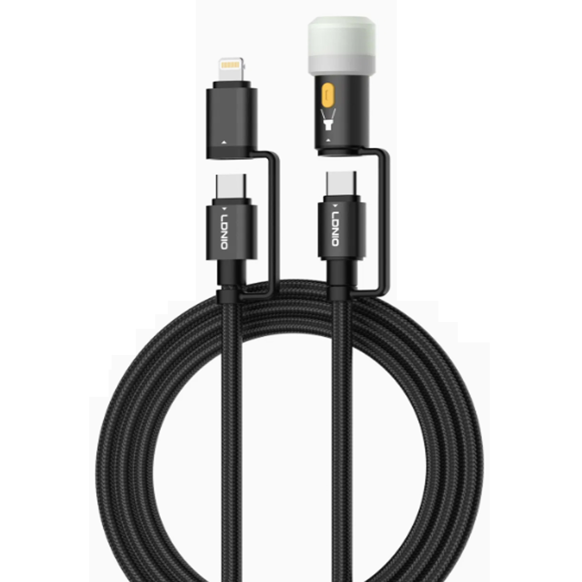 CABLE LDNIO LC19 MÚLTIPLE CON MINI LINTERNA LED 65W USB-C TO C Y LIGHTING - 1