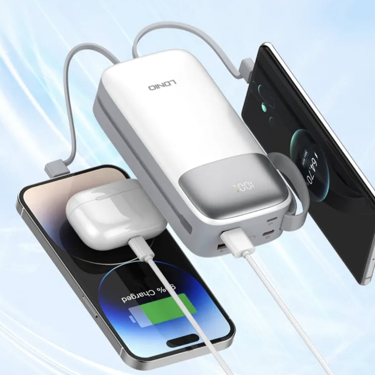 POWER BANK LDNIO PQ30 CARGA RÁPIDA 30000 MAH BLANCO - 3