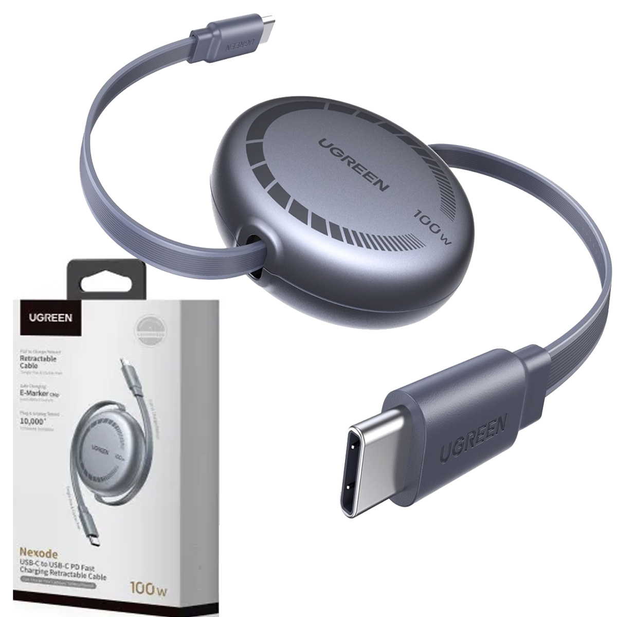 UGREEN CABLE RETRÁCTIL USB C PD 100W 1M L531- GRIS - 3