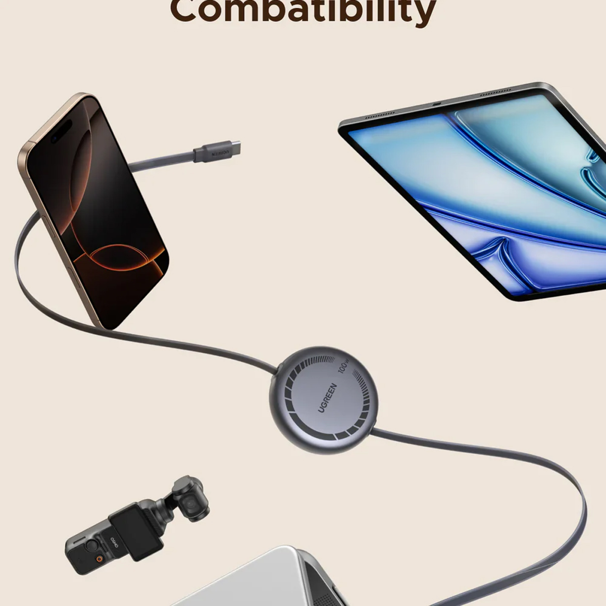 UGREEN CABLE RETRÁCTIL USB C PD 100W 1M L531- GRIS - 4