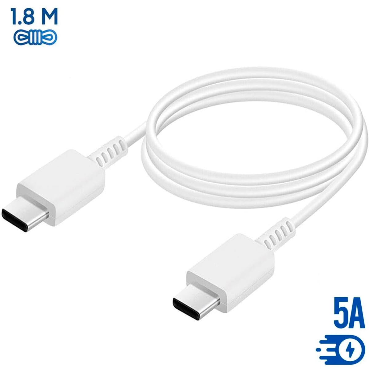 CABLE EXTRA LARGO 180 CM SAMSUNG 5A BLANCO - 1