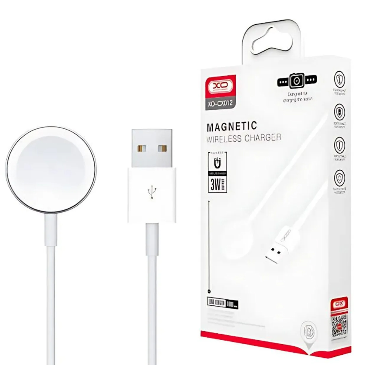 CARGADOR INALÁMBRICO MAGNÉTICO XO CX012 PARA RELOJ BLANCO - 1