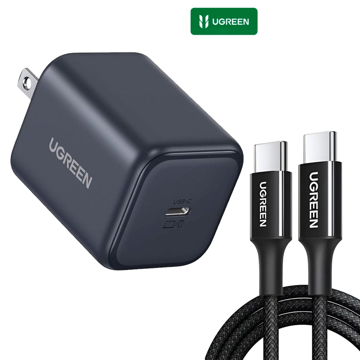 ADAPTADOR UGREEN 45W GAN GALAXY A55, A55 + CABLE C A C L501 60W - 1