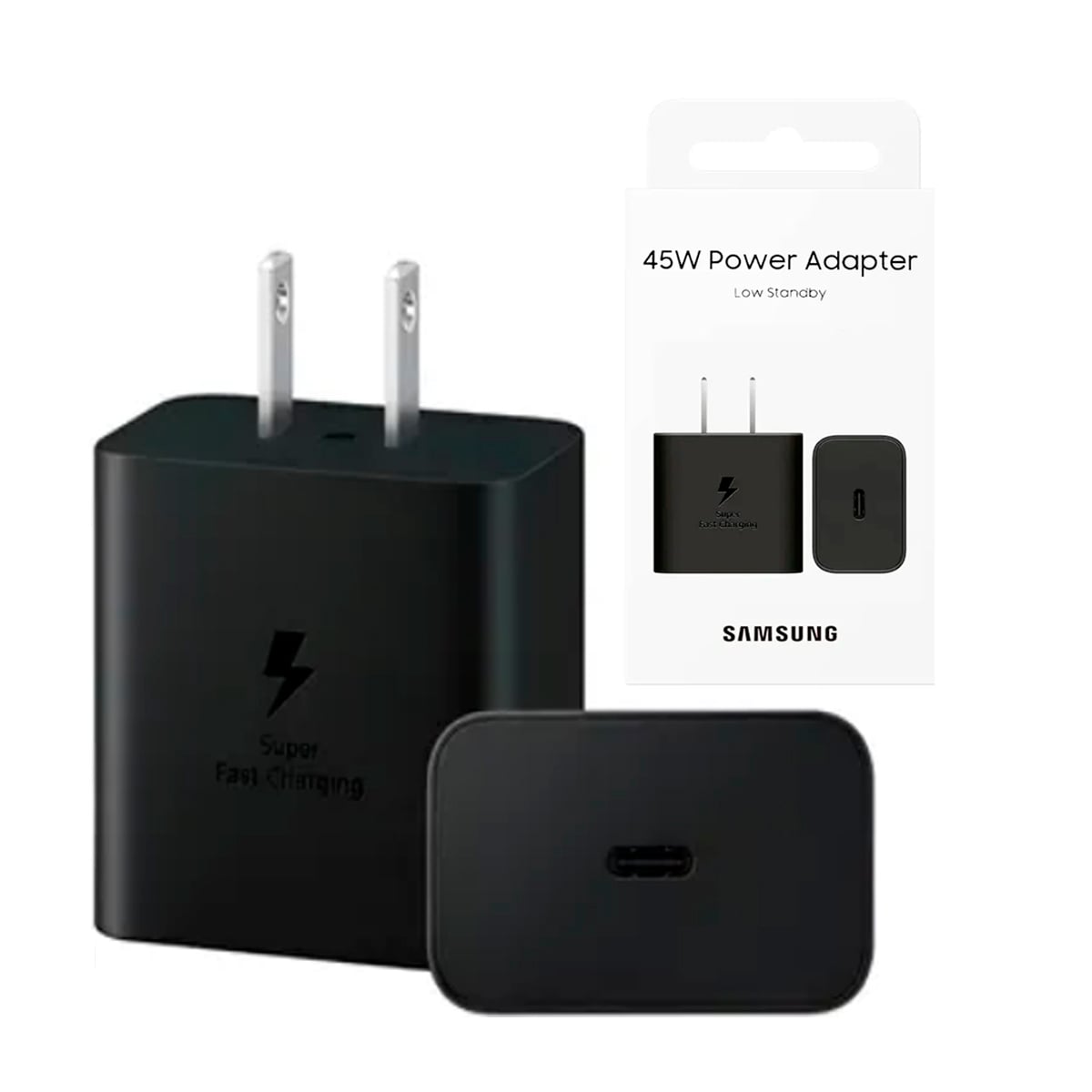 ADAPTADOR SAMSUNG 45W PARA S26,S26 PLUS, S26 ULTRA SIN CABLE NEGRO - 1
