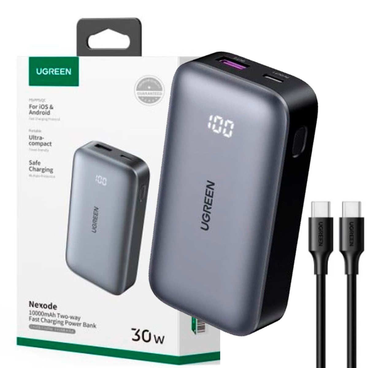 POWERBANK MINI DE 30W 10000MAH CON INDICADOR LED UGREEN PB502 / 25185 - 1