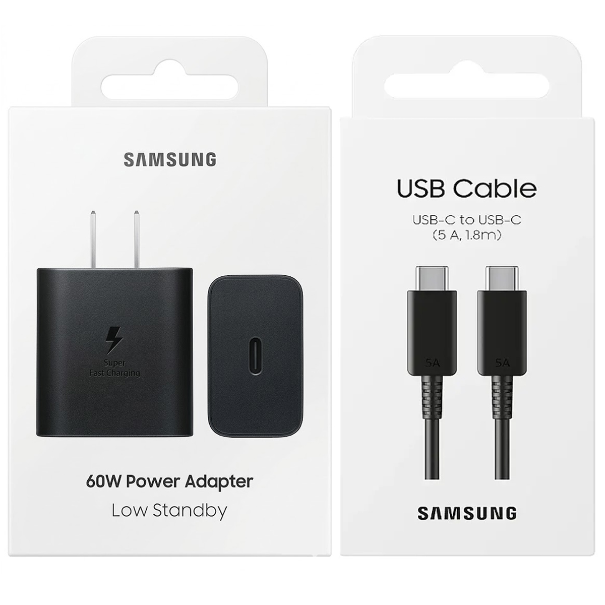 CARGADOR SAMSUNG 60W CON CABLE 1.8M TIPO C NEGRO - 1