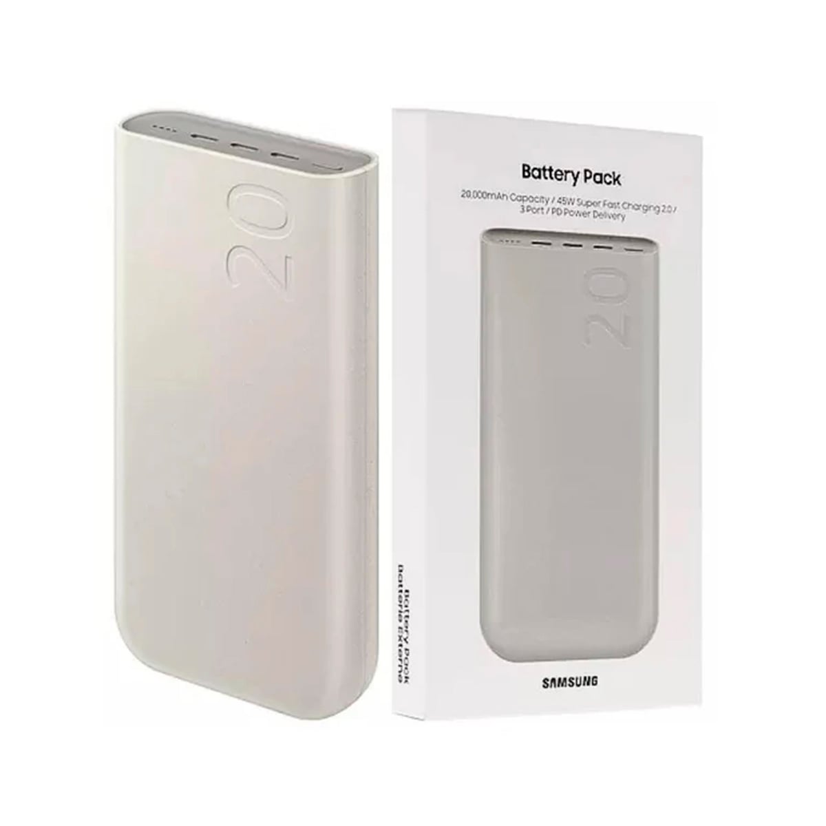 KIT SAMSUNG POWER BANK 20000 MAH + CARGADOR 60W NEGRO - 7