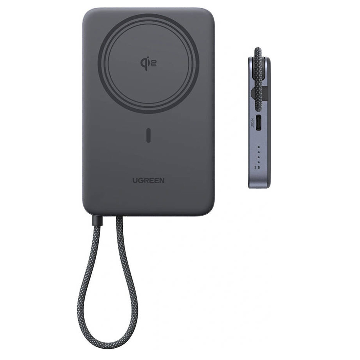 POWER BANK MAGNÉTICO UGREEN 10000MAH 30W QI2 MAGFLOW AIR PB570 - 75982B NEGRO - 2