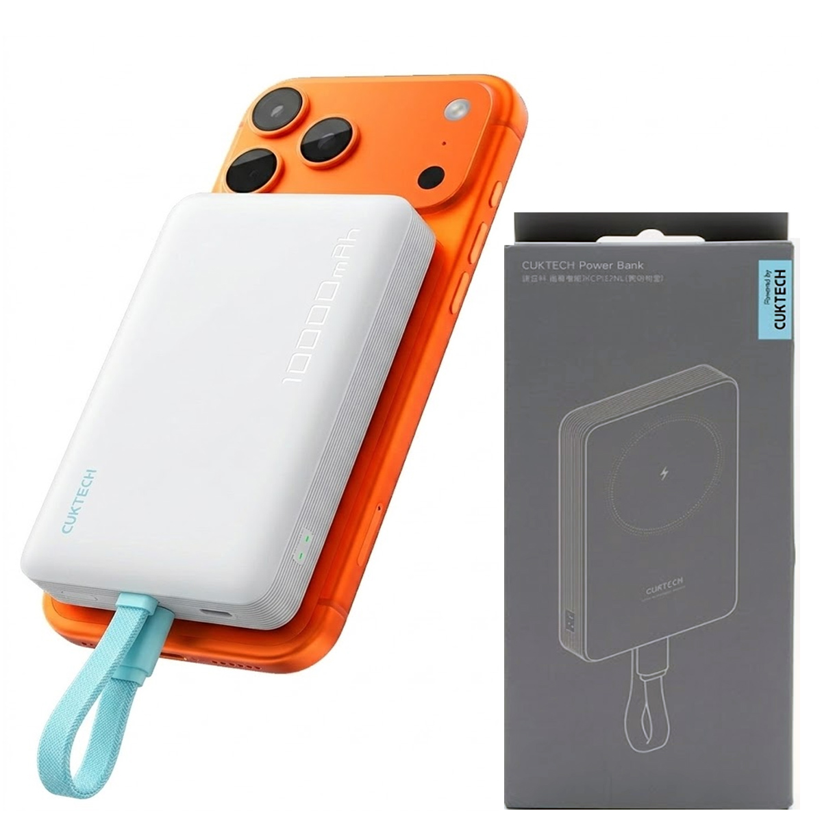 CARGADOR PORTÁTIL MAGNÉTICO 10000MAH CUKTECH CP132ML POWER BANK BLANCO - 1