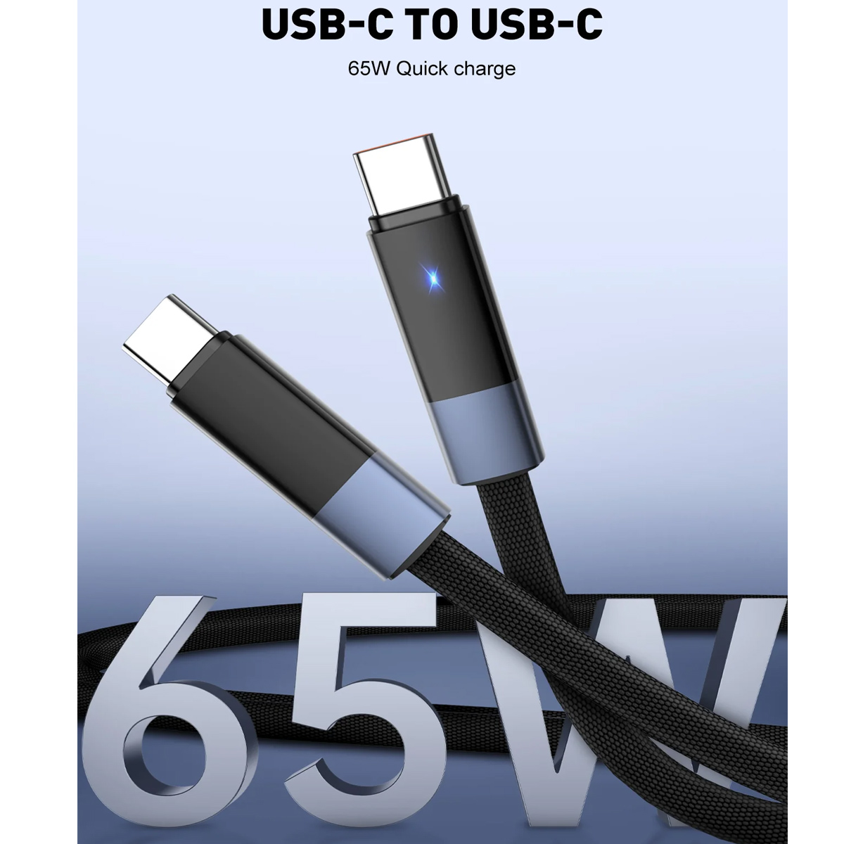 CABLE TIPO C A C LDNIO 65W LC241C CON CORTE AUTOMÁTICO 480 MBPS 1M - 2