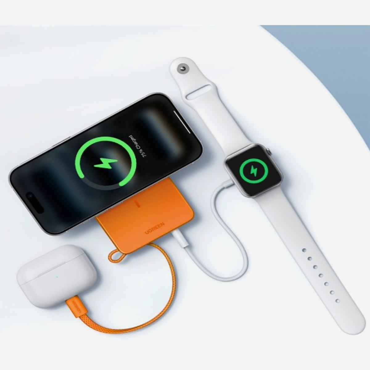 POWER BANK UGREEN PB773 MAGFLOW 10000MAH QI2 25W INALÁMBRICO - NARANJA - 5