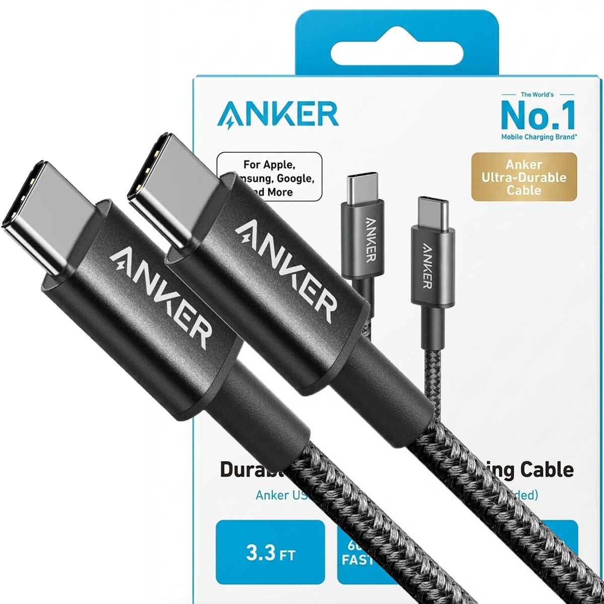 CARGADOR ANKER 45W GAN + CABLE TIPO C PARA IPHONE 16, 17 SAMSUNG IPAD - 6