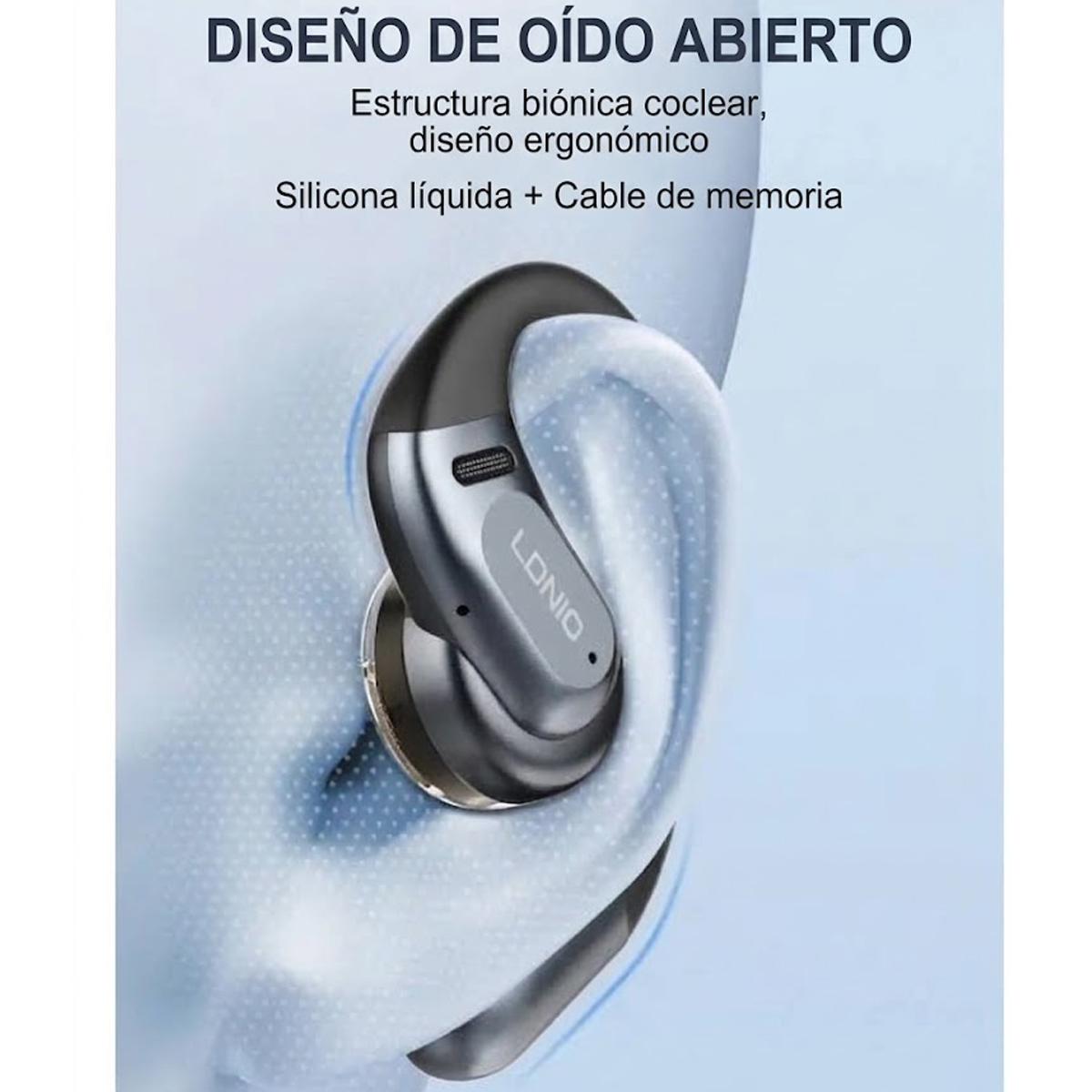 AUDÍFONOS INALÁMBRICOS LDNIO T12 DEPORTIVOS OPEN EAR BLUETOOTH 54H - NEGRO - 5