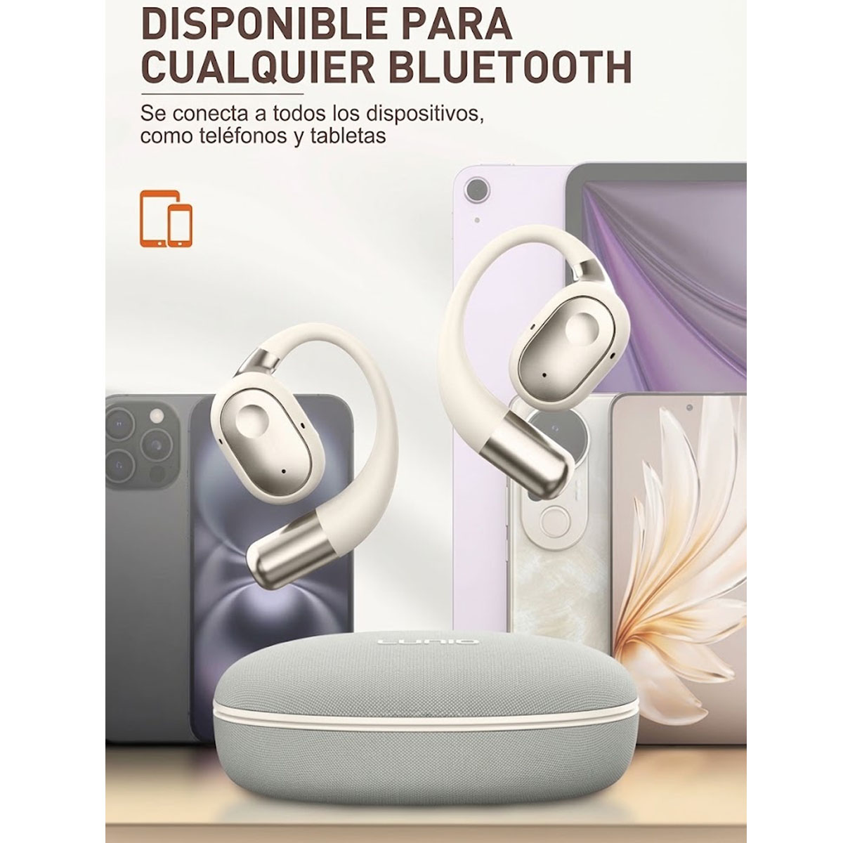 AUDÍFONOS CONDUCCIÓN ÓSEA LDNIO T11 BLUETOOTH 28H - BLANCO - 6