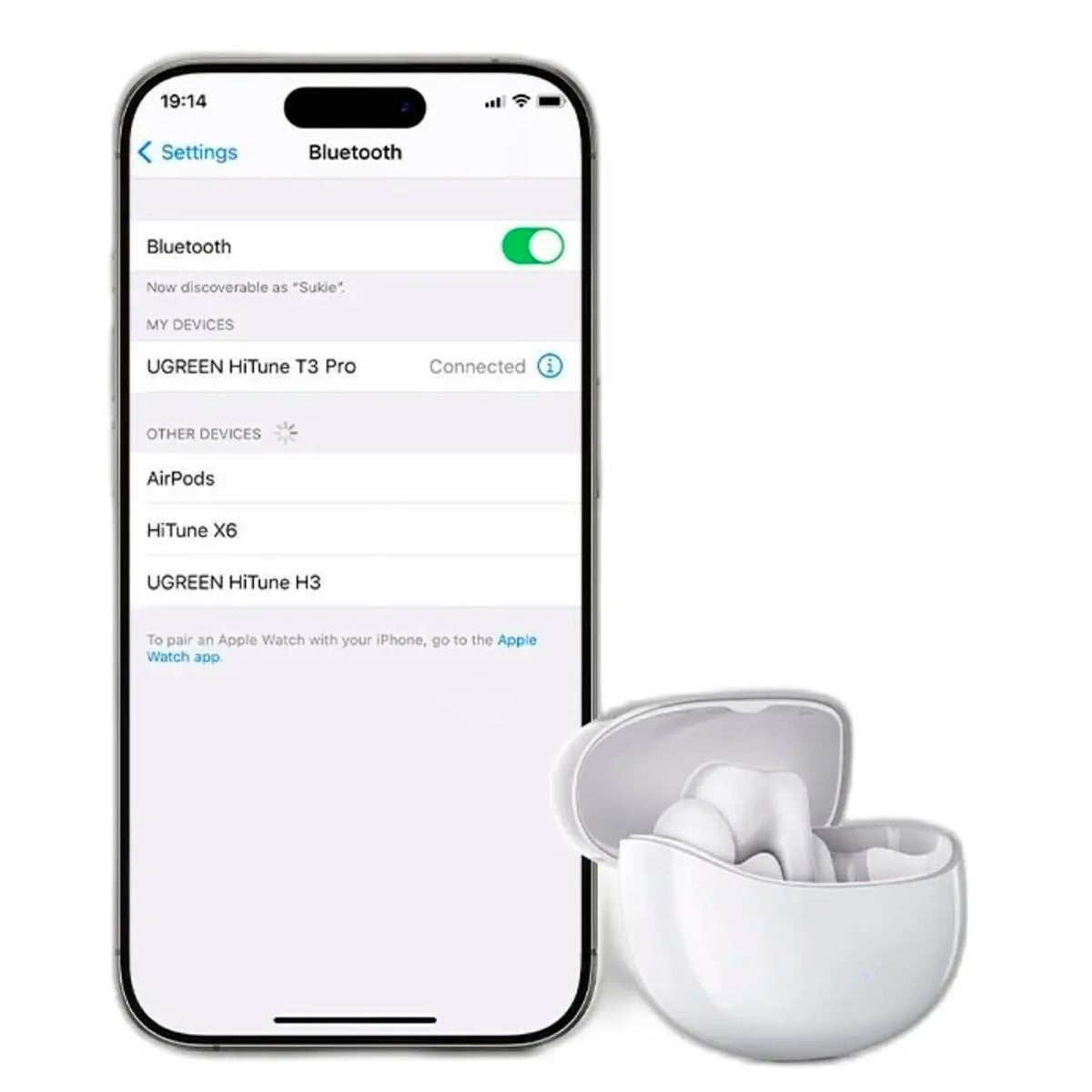 AUDIFONOS UGREEN T3 PRO WS206 BLUETOOTH CANCELACIÓN RUIDO - BLANCO - 4