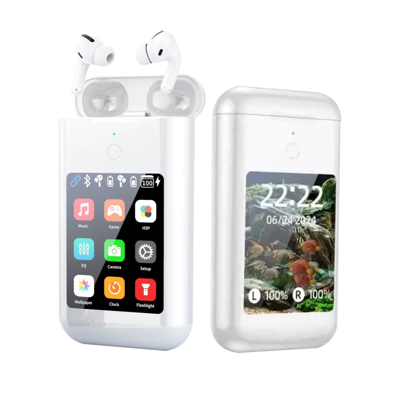 POWER BANK CON AUDÍFONOS INTEGRADOS DELUXE TEC TF20 BLANCO - 1