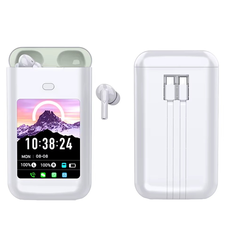 POWER BANK CON AUDIFONOS INTEGRADOS DELUXE TEC A98 BLANCO - 1