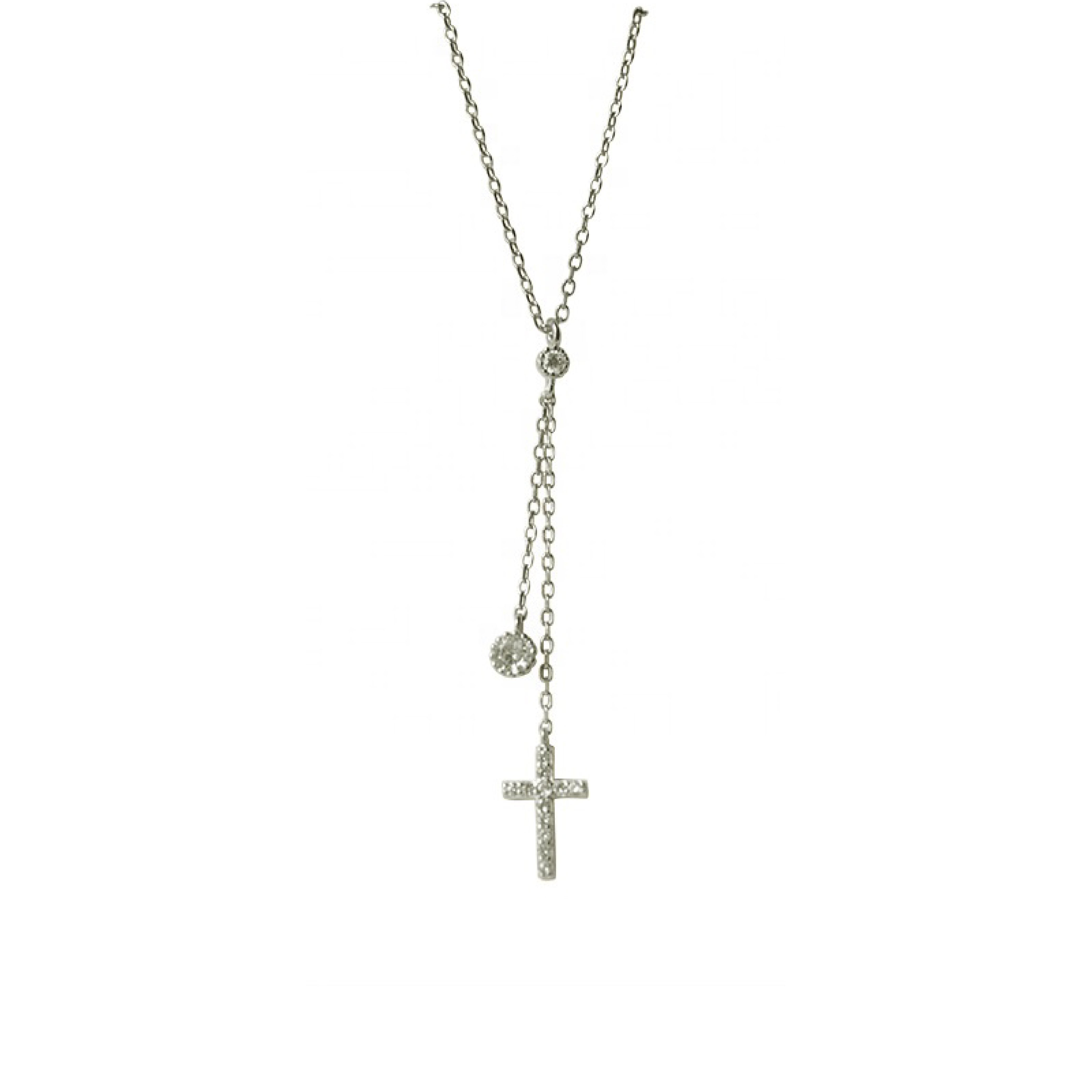 COLLAR CRUZ COLGANTE PLATA 925 MUJER - 1