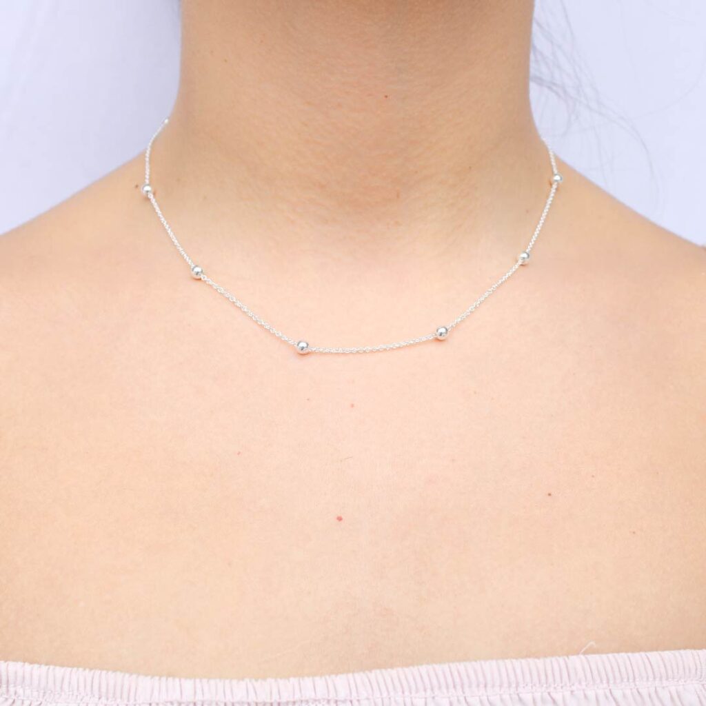 GARGANTILLA BOLAS DE PLATA925 MUJER - 2