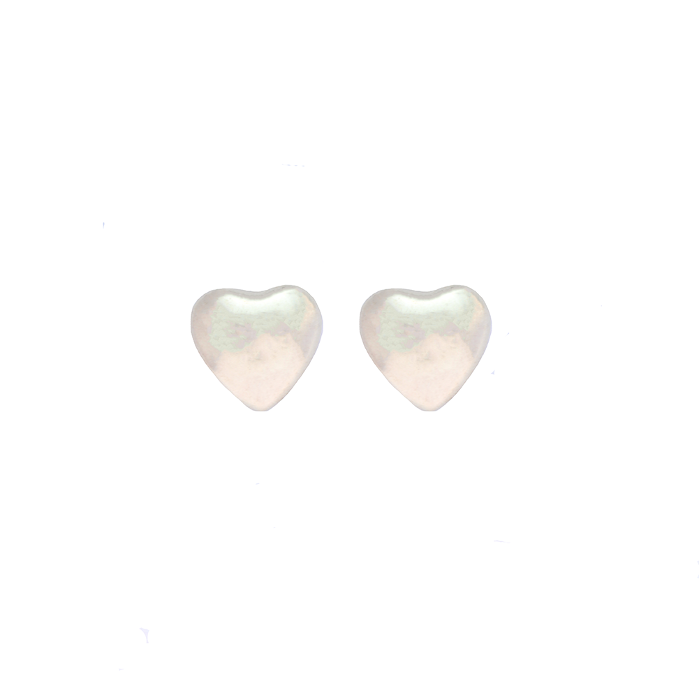 ARETE CLEO JOYAS & ACCESORIOS CORAZON BOMBEADO PLATA MUJER - 1