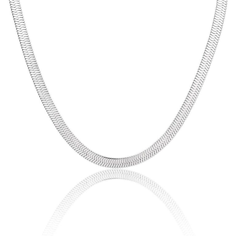 CADENA CLEO JOYAS & ACCESORIOS SNAKE PLANA PLATA MUJER - 1