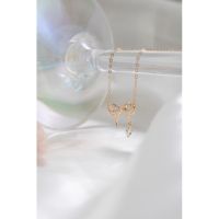 COLLAR CLEO JOYAS & ACCESORIOS LAZO COQUETTE DORADO PLATA - 1