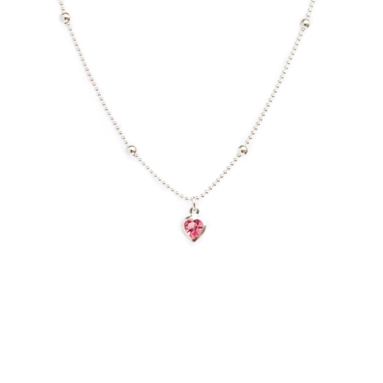 COLLAR CLEO JOYAS & ACCESORIOS CORAZÓN ROSA CRISTAL SWAROVSKI - 1
