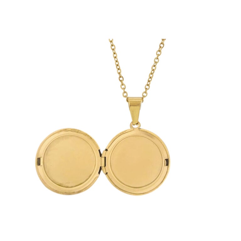 COLLAR CLEO JOYAS & ACCESORIOS RELICARIO REDONDO ACERO - 2