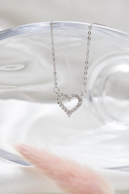 COLLAR CLEO JOYAS & ACCESORIOS CORAZON BLAIR PLATEADO PLATA - 1