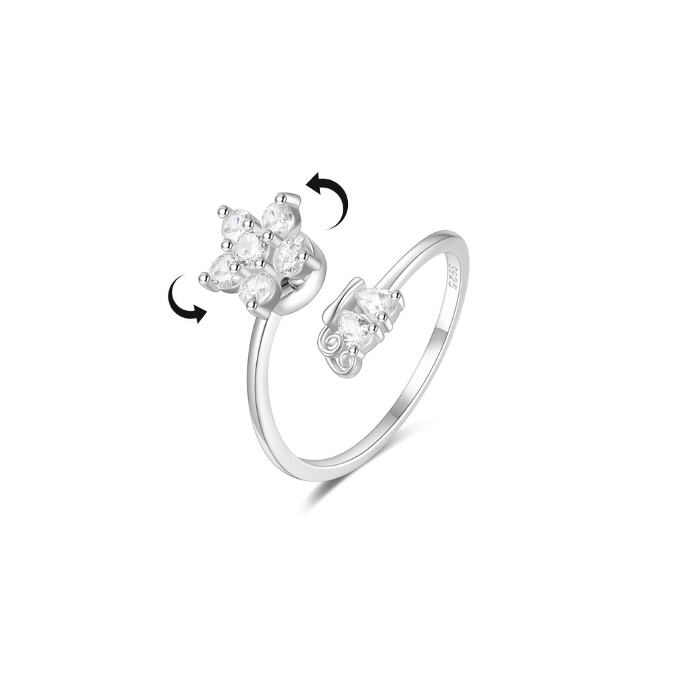 ANILLO CLEO JOYAS & ACCESORIOS JAZMIN ANTI ESTRÉS REGULABLE PLATA - 1