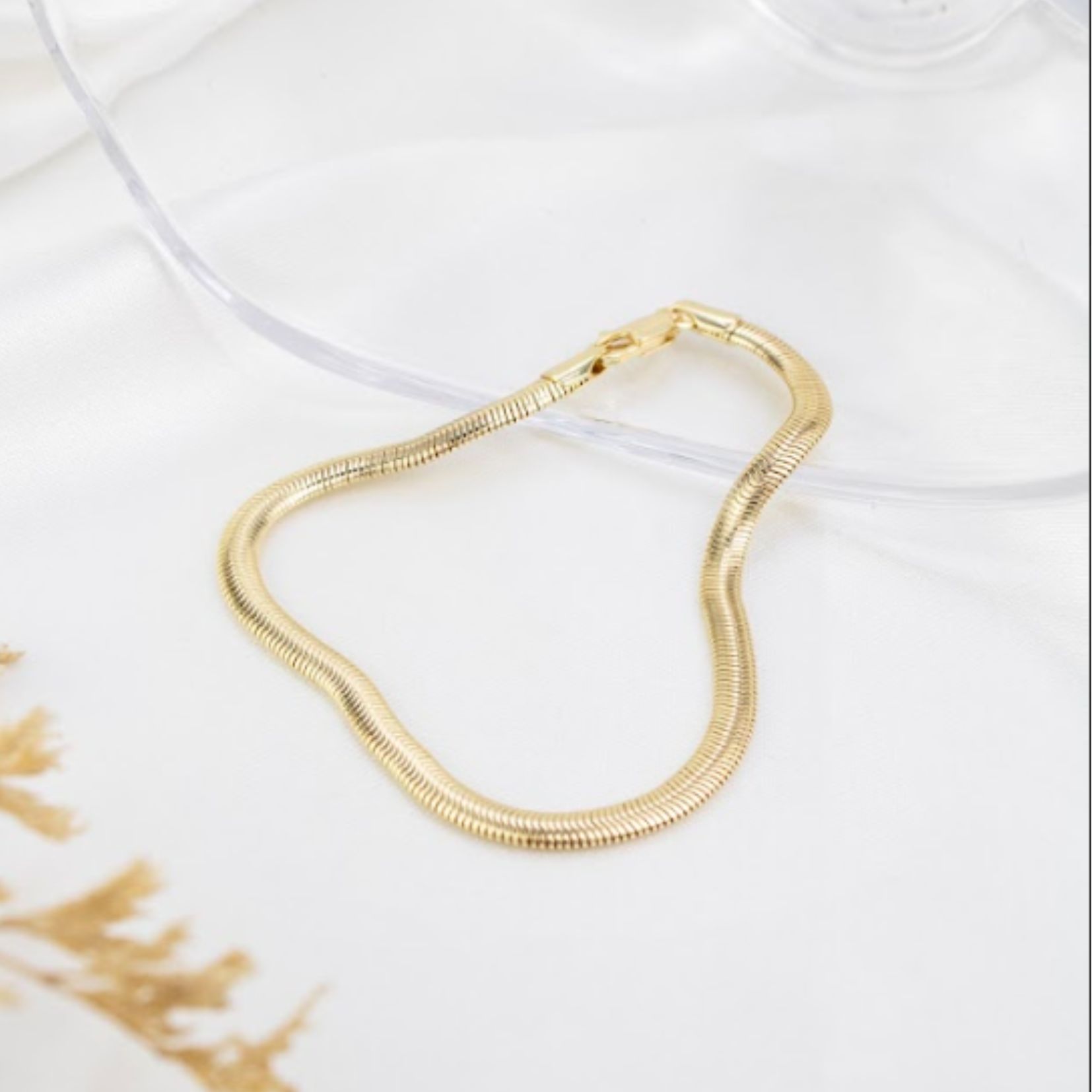 PULSERA CLEO JOYAS & ACCESORIOS SNAKE DORADO ACERO - 1